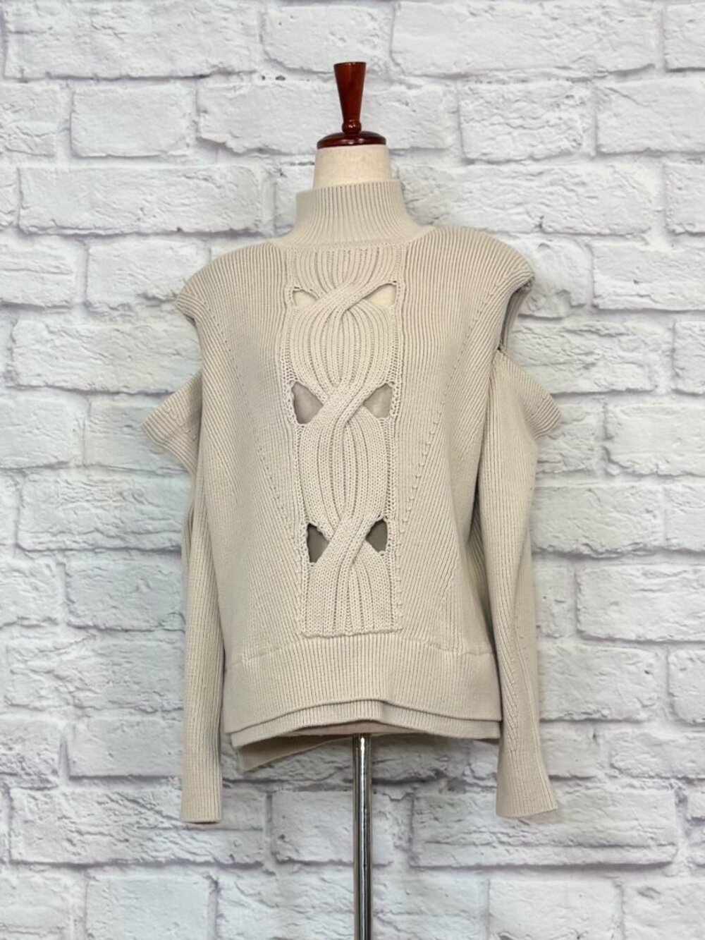 Jonathan Simkhai Porter Cold Shoulder Mock Neck Sweater